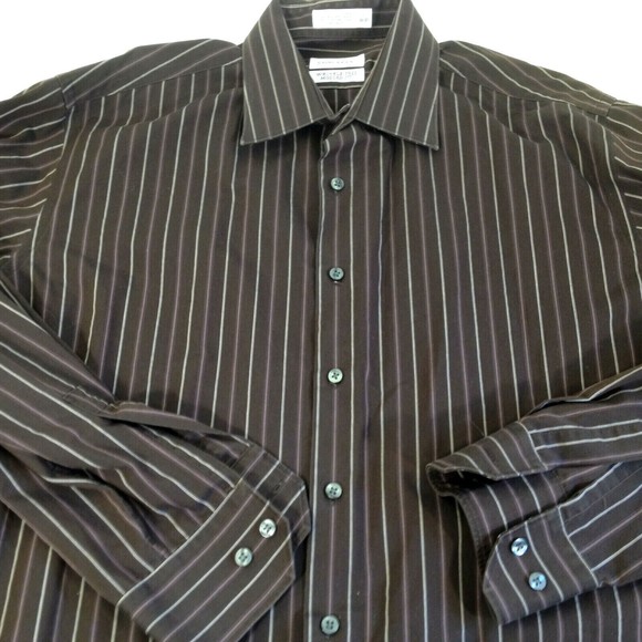 Concepts by Claiborne Long Sleeve Button Up Shirt Mens Stripes Size 17 36/37 - Picture 1 of 7